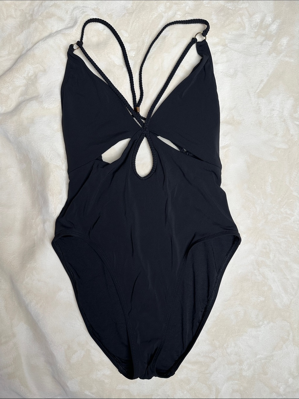 Robin Piccone Black One-Piece Swimsuit with Twist Cutouts